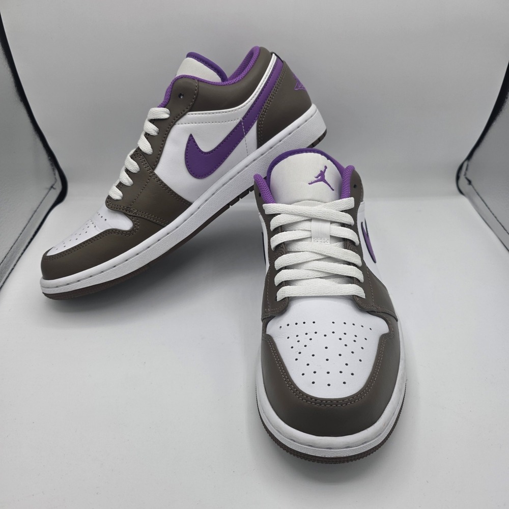 Nike Air Jordan 1 Low Purple Mocha Palomino Wild Berry 553558-215 Men's Size 9